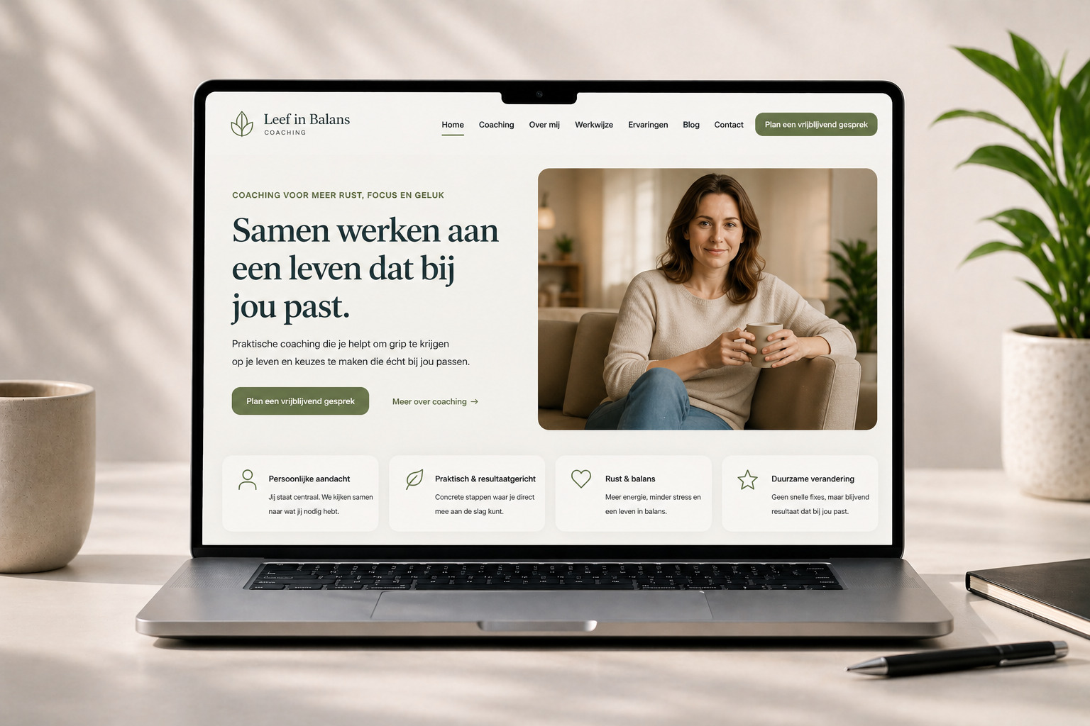 Website voorbeeld voor coach of therapeut